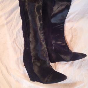 Isabel Marant ponyhair knee high boots